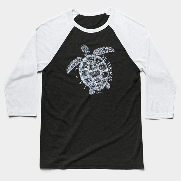 St. Thomas, USVI, Sea Turtle Baseball T-Shirt by jcombs